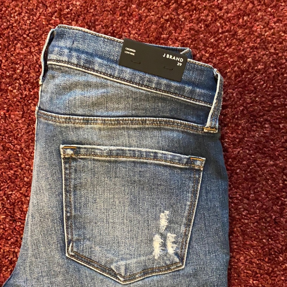 J Brand Cropped Low-Rise Distressed Jean